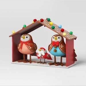 Featherly Friends Gingerbread Fabric Bird Figurine Set